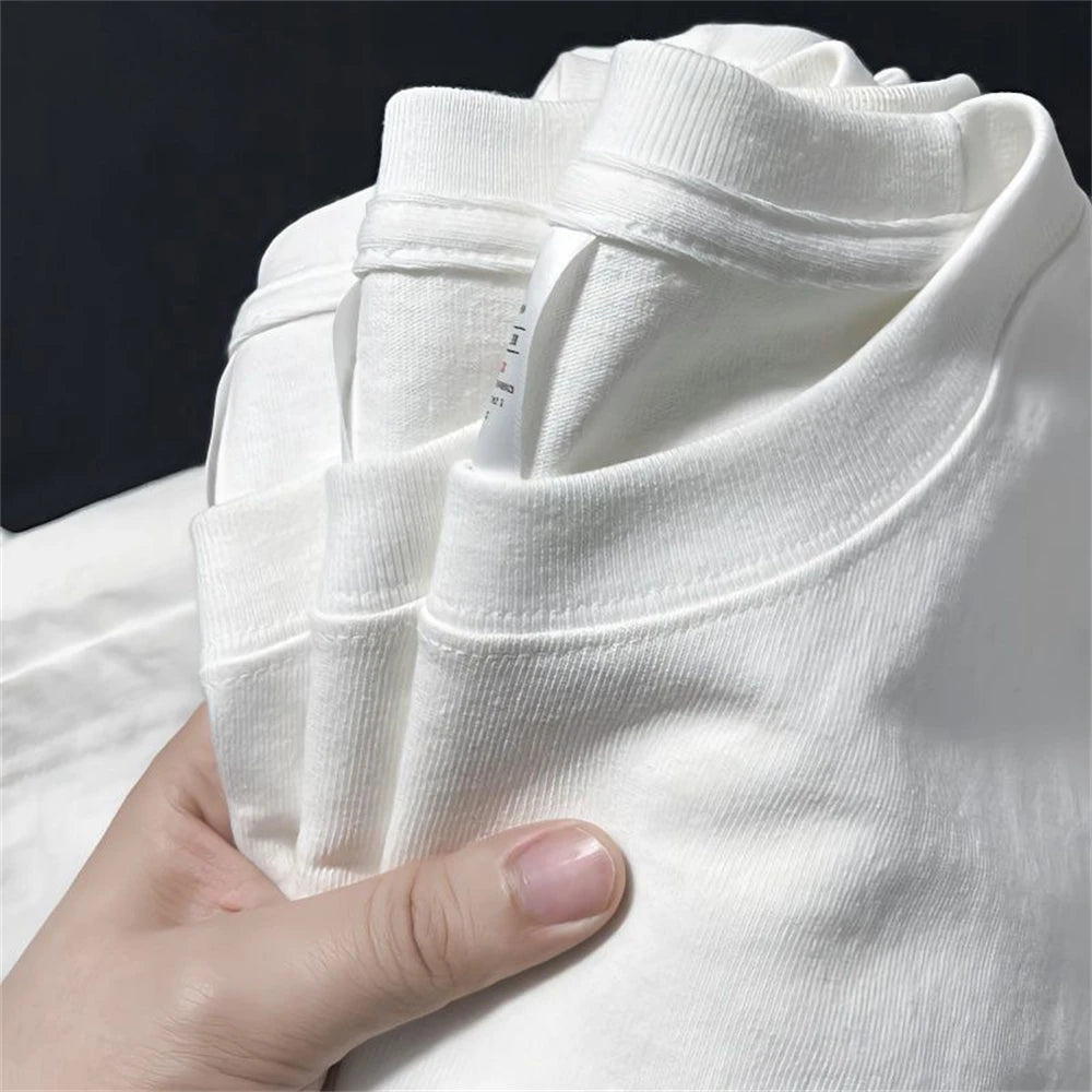 Men T Shirt Summer Cotton Tops Women Solid Color Blank Tshirts O-Neck round Collar Short-Sleeve Couple White Top Tees