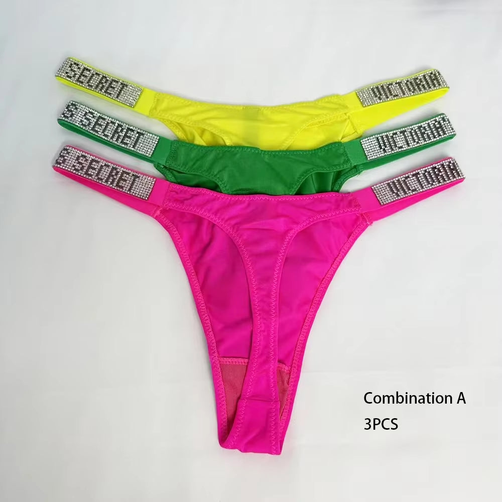 New Fashion Sexy Women'S Underwear Cotton Stretch Shapewear Simple No Show Antibacterial Panties Thong Underwear
