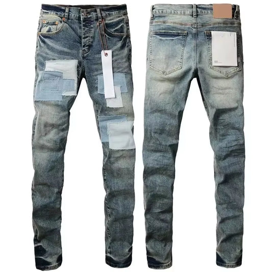 Fashion New Purples Jeans Daily Casual Straight Leg Pants Hip Hop Style Men Women All-Match Streetwear Denim Trousers