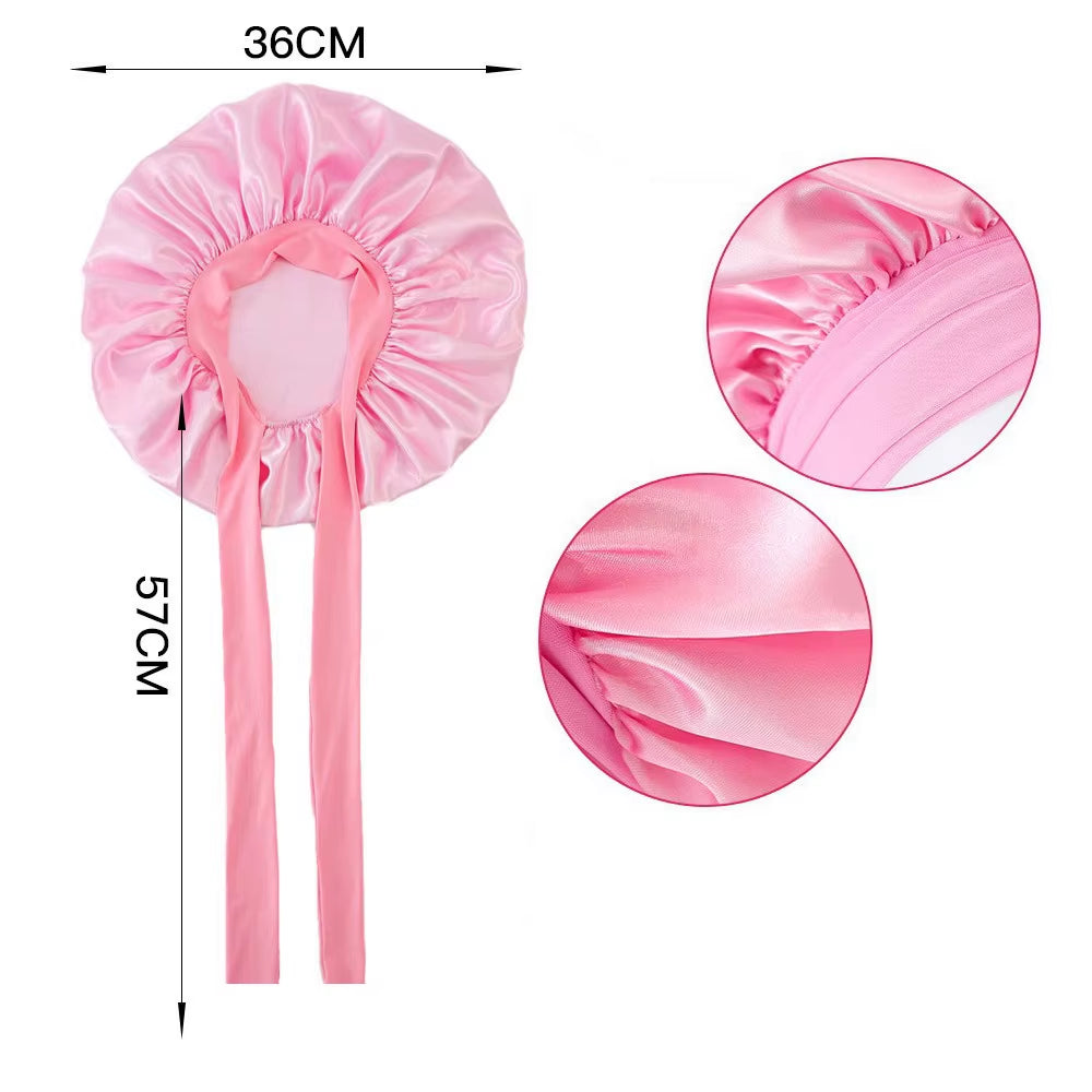 Sleeping Hat Women Satin Solid Night Sleep Cap Hair Care Bonnet Nightcap for Women Men Unisex Cap Bonnet De Nuit Shower Turban