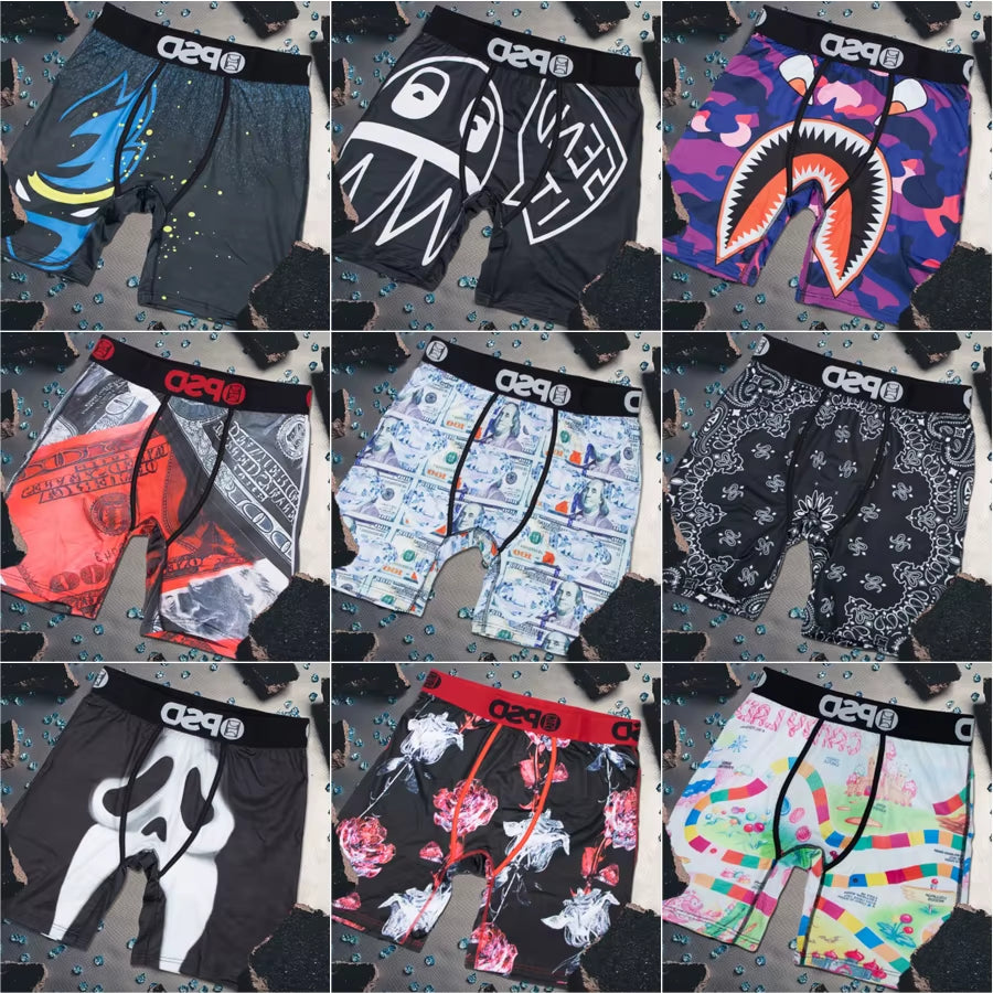 Sexy Men Boxer Underwear Breathable Mens Boxershorts Men'S Panties Underpants plus Size Fashion Printed Man Boxers Briefs Trunks