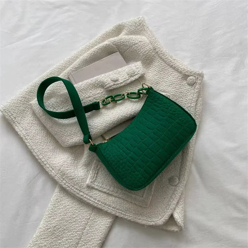 Popular Retro Gentle Temperament Small Square Bag 2024 Autumn Shoulder Handheld Fashion Casual Yankee Underarm Small Square Bag