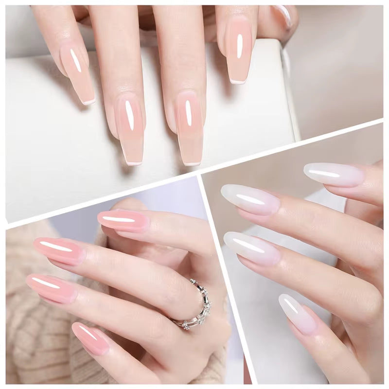 6 in 1 Extension UV Gel Polish in a Bottle Builder Nail Gel Rubber Base Coat Semi Permanent Nails Art Self-Leveling 15ML