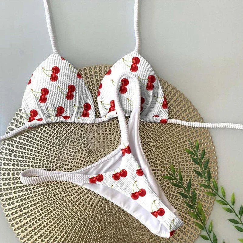 Swimwear Women Leopard Printed Sexy Bikini Set Striped Beachwear Summer Swimsuit Two-Pieces Thong Bathing Suit Biquinis