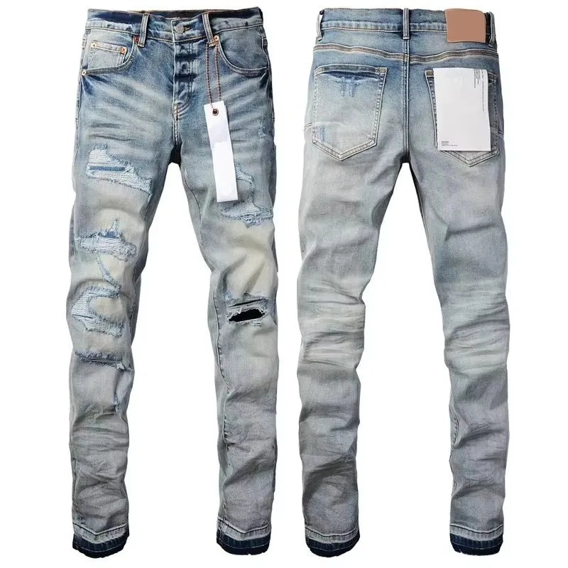 Fashion New Purples Jeans Daily Casual Straight Leg Pants Hip Hop Style Men Women All-Match Streetwear Denim Trousers
