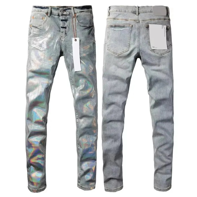 Fashion New Purples Jeans Daily Casual Straight Leg Pants Hip Hop Style Men Women All-Match Streetwear Denim Trousers