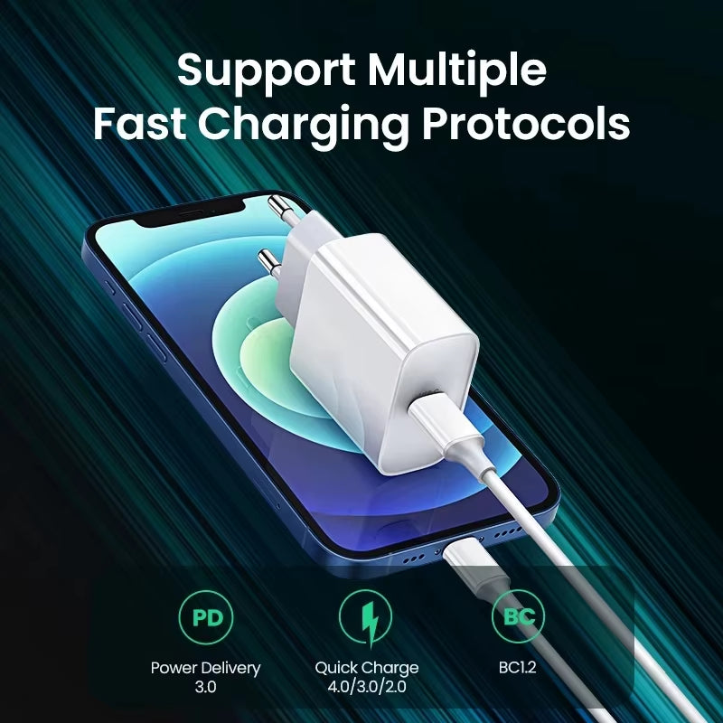 PD 30W USB C Fast Charging for Iphone 13 12 11 14 Pro Max 7 8 plus Mini XS XR X Quick Charge USB Type C Cable for Iphone Charger